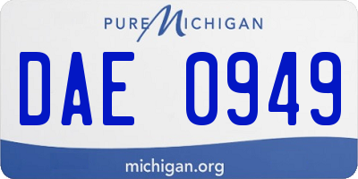 MI license plate DAE0949