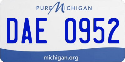 MI license plate DAE0952