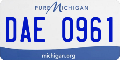 MI license plate DAE0961