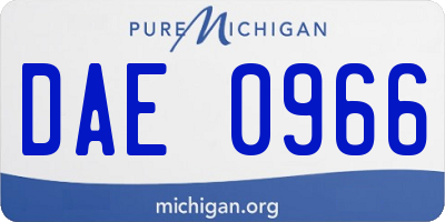MI license plate DAE0966