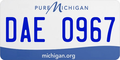 MI license plate DAE0967