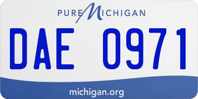 MI license plate DAE0971