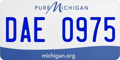 MI license plate DAE0975