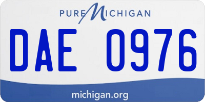 MI license plate DAE0976