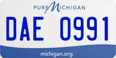MI license plate DAE0991