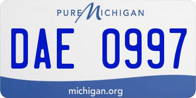 MI license plate DAE0997