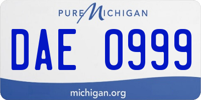 MI license plate DAE0999