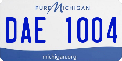 MI license plate DAE1004