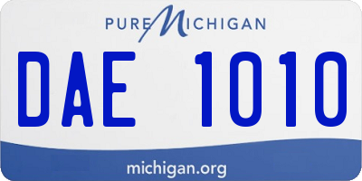 MI license plate DAE1010
