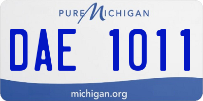 MI license plate DAE1011