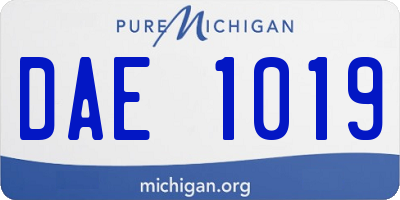 MI license plate DAE1019