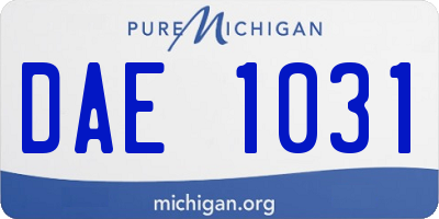 MI license plate DAE1031