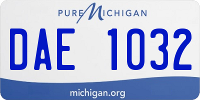 MI license plate DAE1032