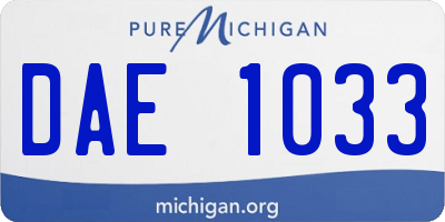 MI license plate DAE1033