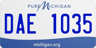 MI license plate DAE1035