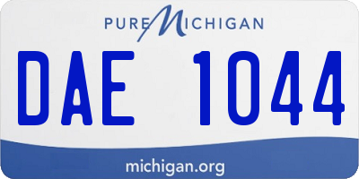 MI license plate DAE1044