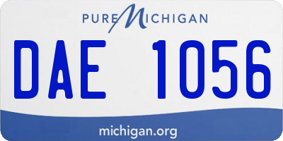 MI license plate DAE1056