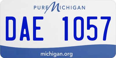 MI license plate DAE1057