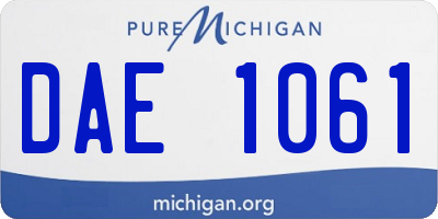 MI license plate DAE1061