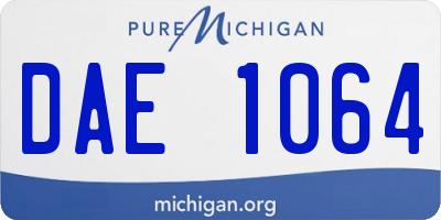 MI license plate DAE1064