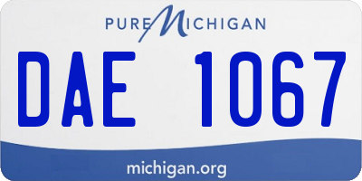 MI license plate DAE1067
