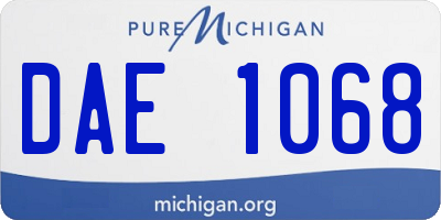 MI license plate DAE1068
