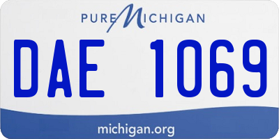 MI license plate DAE1069