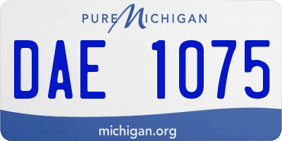 MI license plate DAE1075