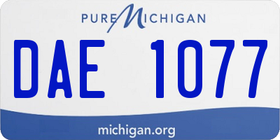 MI license plate DAE1077