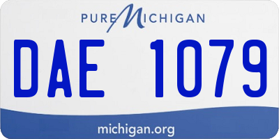 MI license plate DAE1079