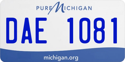 MI license plate DAE1081