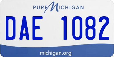 MI license plate DAE1082