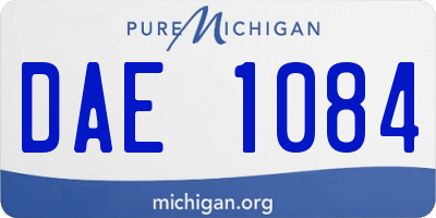 MI license plate DAE1084