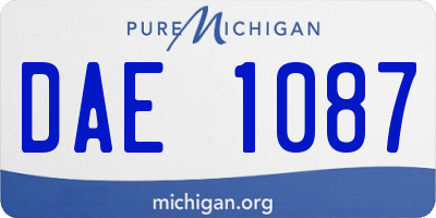 MI license plate DAE1087