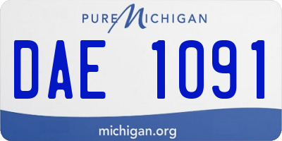 MI license plate DAE1091