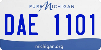 MI license plate DAE1101