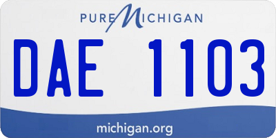 MI license plate DAE1103