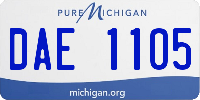 MI license plate DAE1105