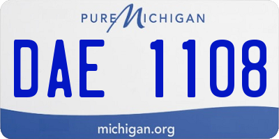 MI license plate DAE1108