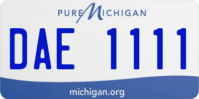 MI license plate DAE1111