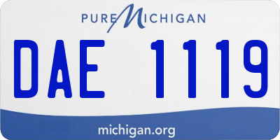 MI license plate DAE1119
