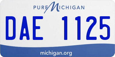 MI license plate DAE1125