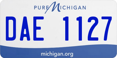 MI license plate DAE1127