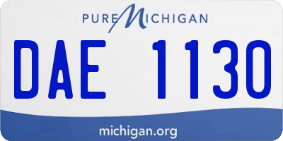 MI license plate DAE1130