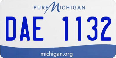 MI license plate DAE1132