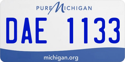 MI license plate DAE1133