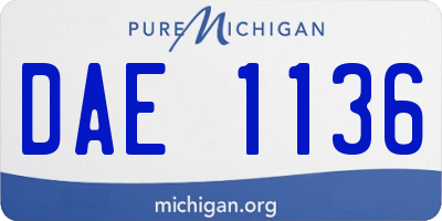 MI license plate DAE1136