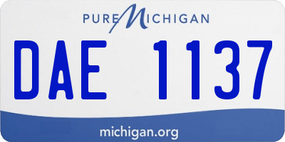 MI license plate DAE1137