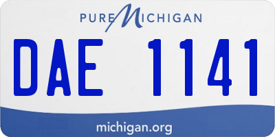 MI license plate DAE1141