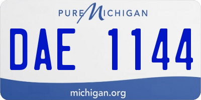 MI license plate DAE1144